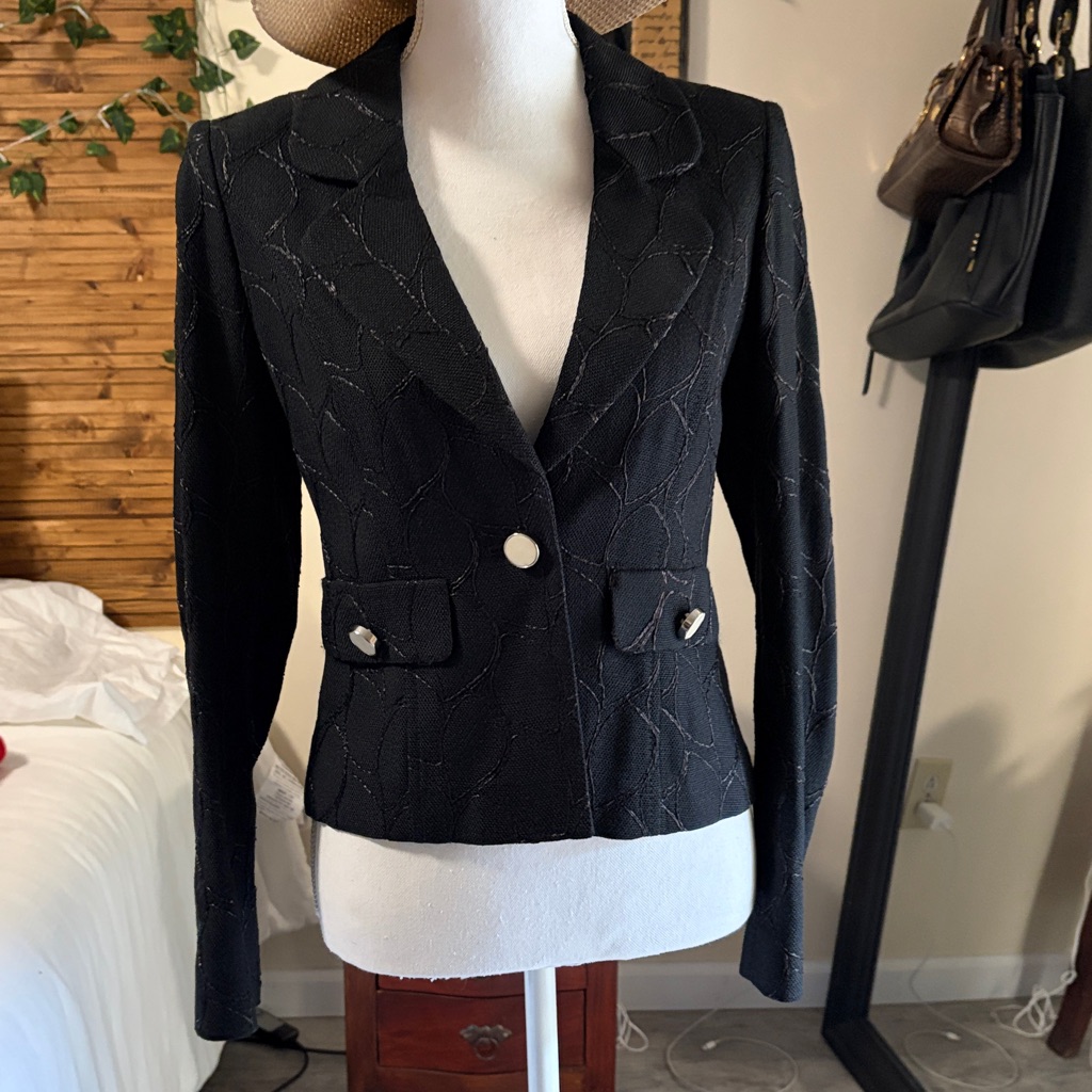 Roberto Verino Spanish Designer Black Sz Usa 8 Eur S